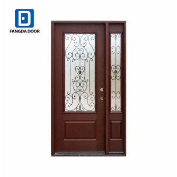 Fangda low price standard door size wrought iron exterior door